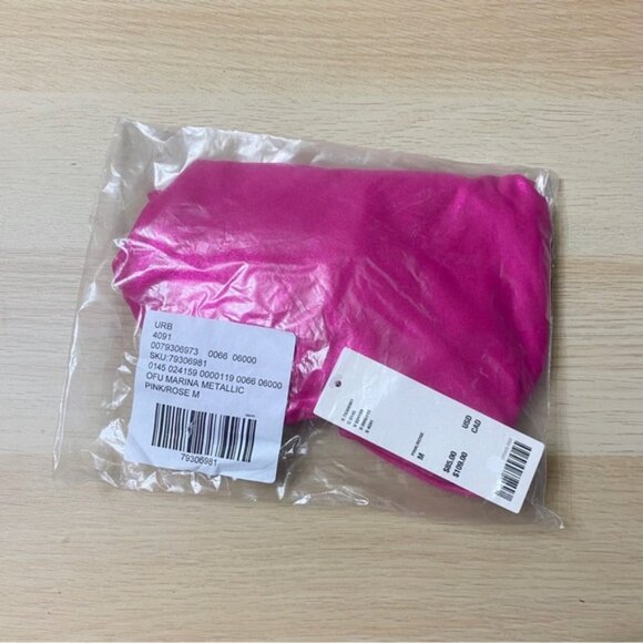 Urban Outfitters | Out From Under Marina Halter One Piece Swimsuit Metallic Pink - Picture 5 of 6